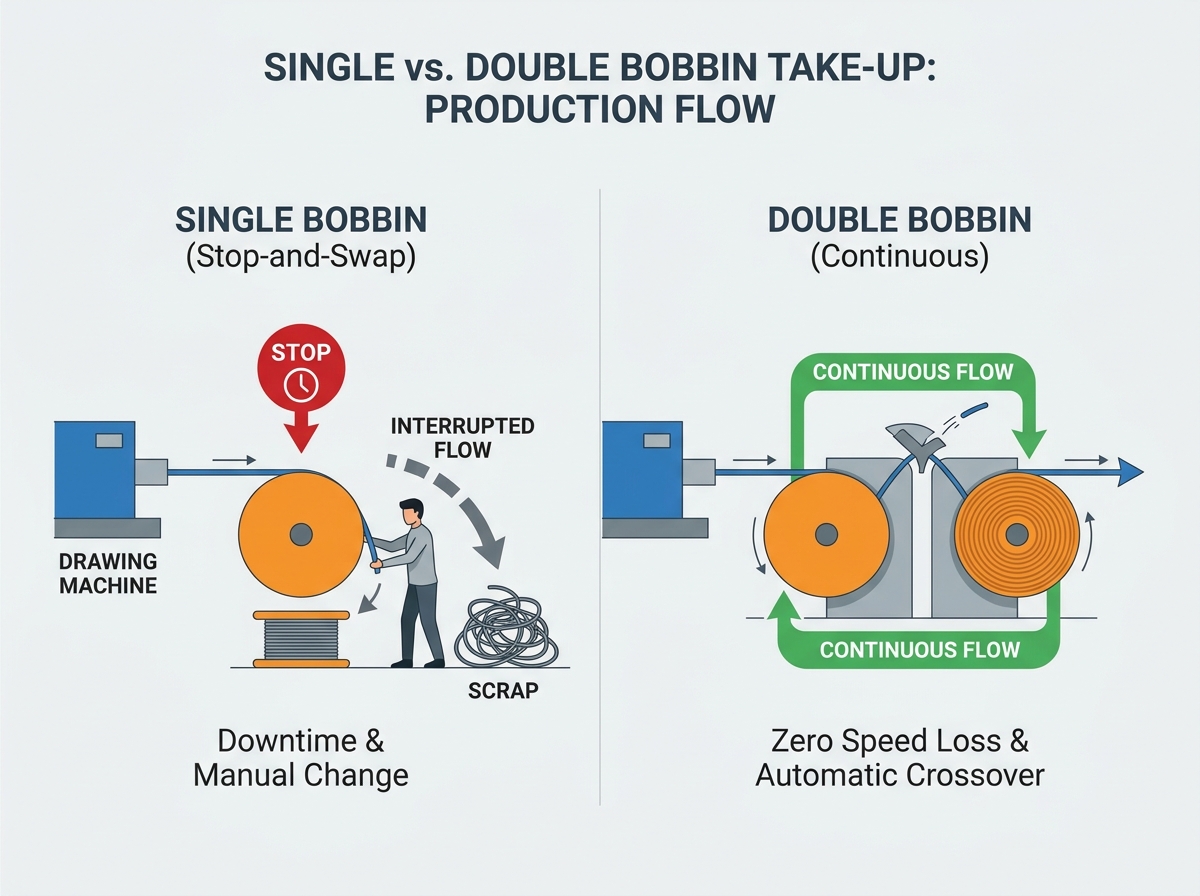 M&aacute;quina de recogida de bobina simple o doble